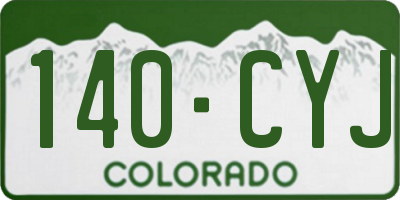 CO license plate 140CYJ