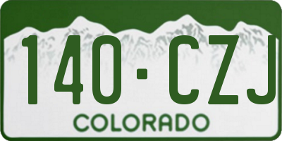 CO license plate 140CZJ