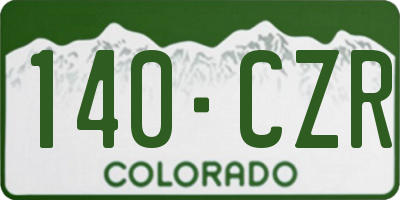 CO license plate 140CZR