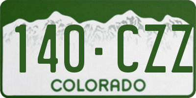 CO license plate 140CZZ