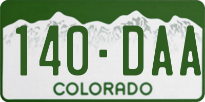 CO license plate 140DAA