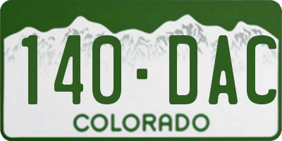 CO license plate 140DAC