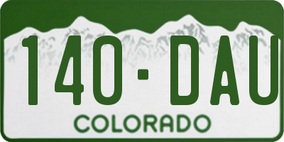 CO license plate 140DAU