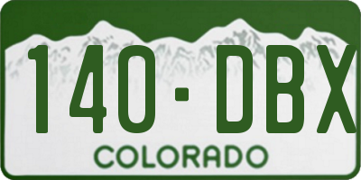 CO license plate 140DBX