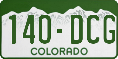 CO license plate 140DCG