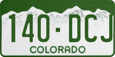 CO license plate 140DCJ