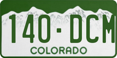 CO license plate 140DCM