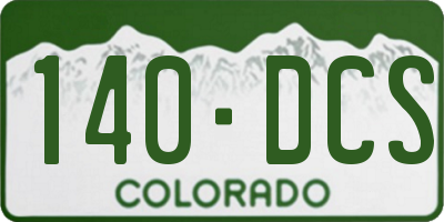 CO license plate 140DCS