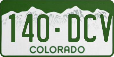 CO license plate 140DCV