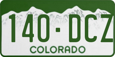 CO license plate 140DCZ