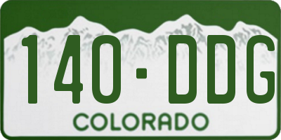 CO license plate 140DDG