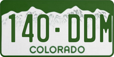 CO license plate 140DDM