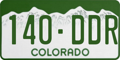 CO license plate 140DDR