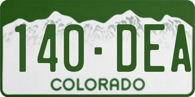 CO license plate 140DEA