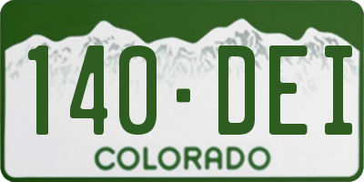 CO license plate 140DEI