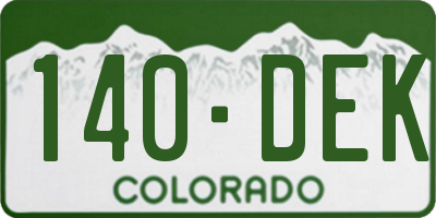 CO license plate 140DEK