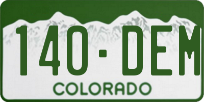 CO license plate 140DEM