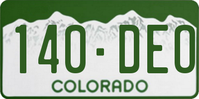 CO license plate 140DEO