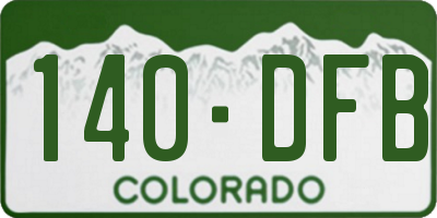 CO license plate 140DFB