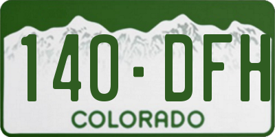 CO license plate 140DFH