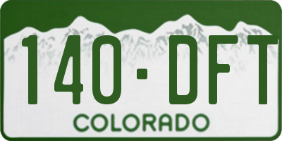 CO license plate 140DFT