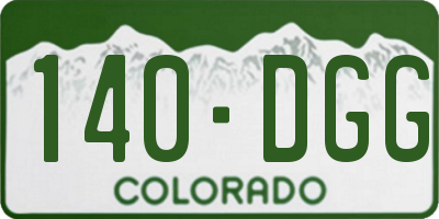 CO license plate 140DGG