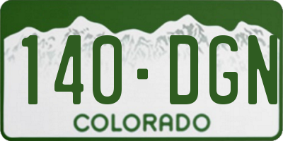 CO license plate 140DGN