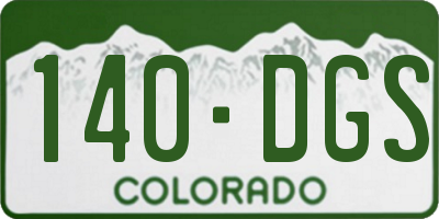 CO license plate 140DGS