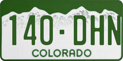 CO license plate 140DHN