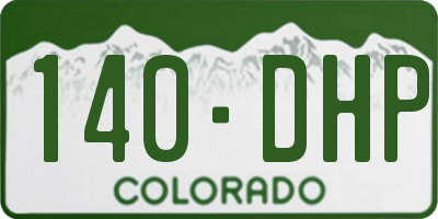 CO license plate 140DHP