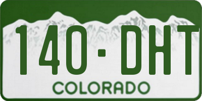 CO license plate 140DHT