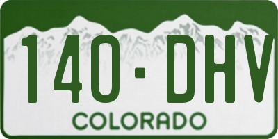 CO license plate 140DHV