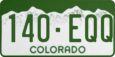CO license plate 140EQQ