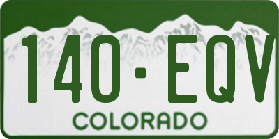 CO license plate 140EQV