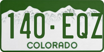CO license plate 140EQZ