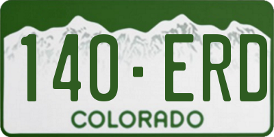 CO license plate 140ERD