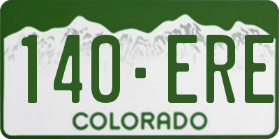 CO license plate 140ERE