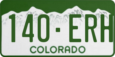 CO license plate 140ERH