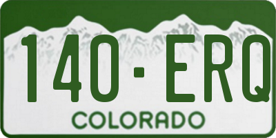 CO license plate 140ERQ