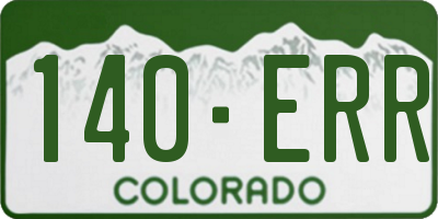 CO license plate 140ERR