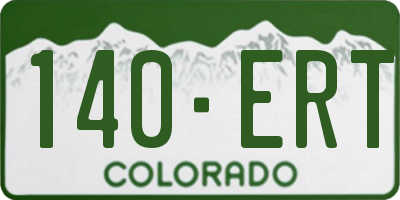 CO license plate 140ERT