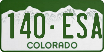 CO license plate 140ESA