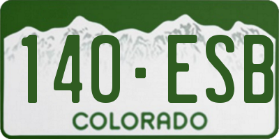 CO license plate 140ESB