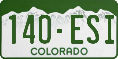 CO license plate 140ESI