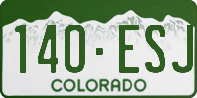 CO license plate 140ESJ