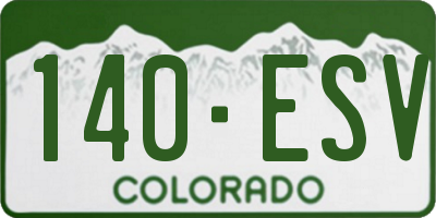 CO license plate 140ESV