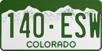 CO license plate 140ESW