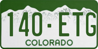 CO license plate 140ETG
