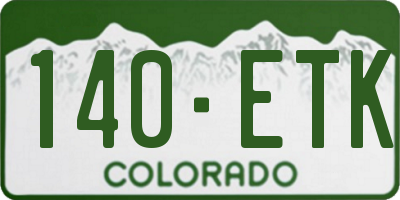 CO license plate 140ETK