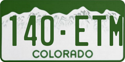 CO license plate 140ETM